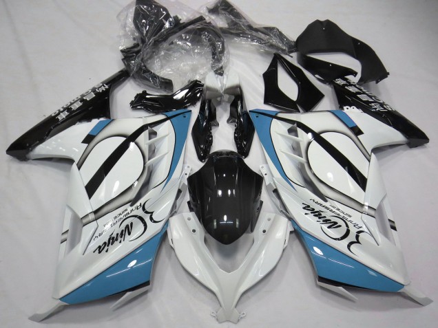 Carene Moto Kawasaki Ninja 300 2013-2017 - Lucido Bianco Azzurro Chiaro Nero