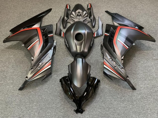 Carene Moto Kawasaki Ninja 300 2013-2017 - Nero Opaco Rosso