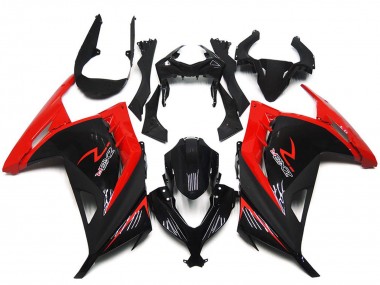 Carena Moto Kawasaki Ninja 300 2013-2024 - Rosso Nero Lucido Fabbrica