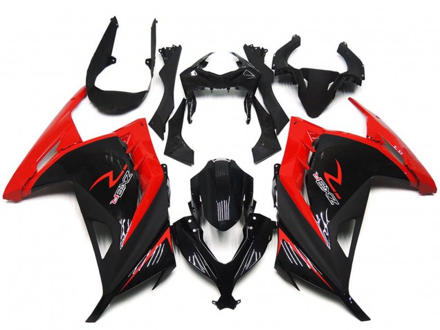Carene Moto Kawasaki Ninja 300 2013-2017 - Rosso Nero Lucido