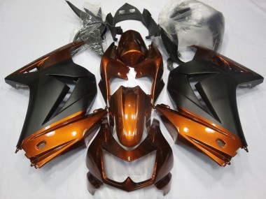 Carena Moto Kawasaki Ninja 250 2008-2012 - Arancia Nero Opaco Fabbrica