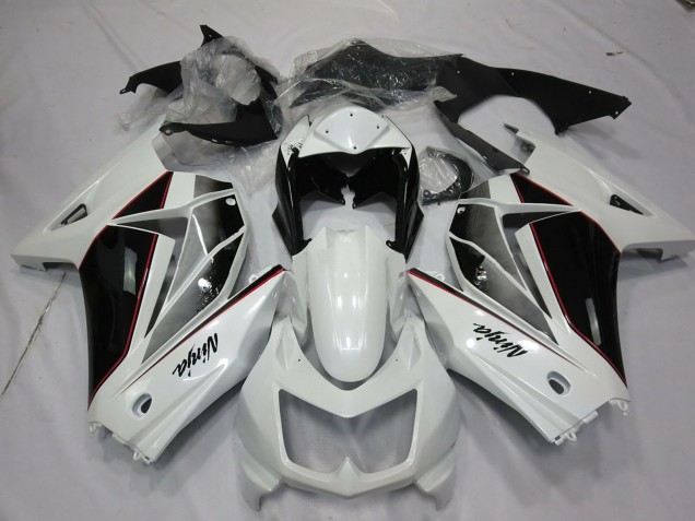 Carena Moto Kawasaki Ninja 250 2008-2012 - Bianco Nero Lucido
