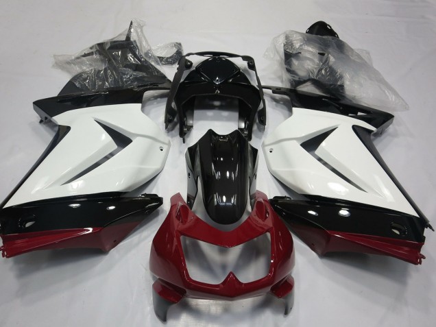 Carena Moto Kawasaki Ninja 250 2008-2012 - Bianco Rosso Nero Lucido