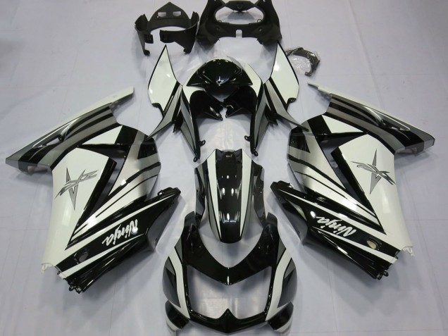 Carena Moto Kawasaki Ninja 250 2008-2012 - Bianco Argento Stella Nero Lucido
