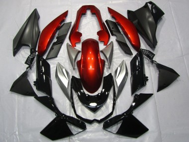Carena Moto Kawasaki Z1000 2010-2013 - Rosso Argento Nero Lucido Fabbrica
