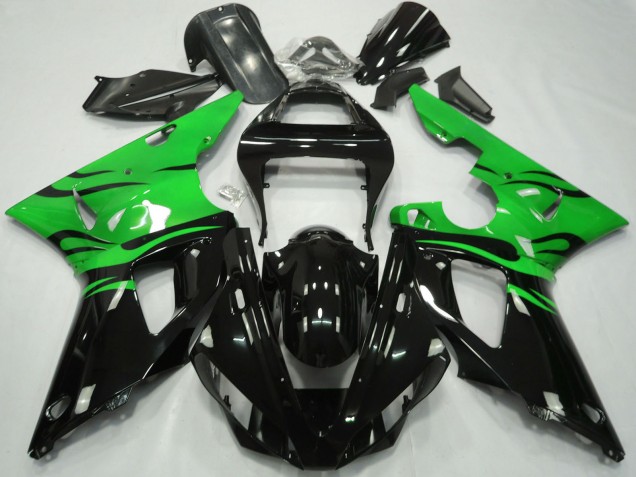 Carena Moto Yamaha R1 2000-2001 - Verde Nero Lucido Fiamma