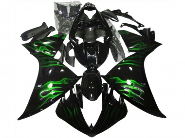 Carena Moto Yamaha R1 2009-2011 - Nero Lucido Verde Fiamma Fabbrica