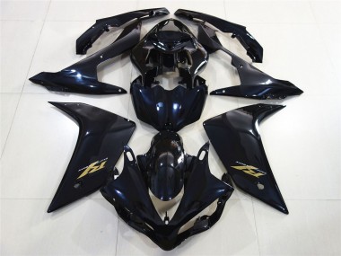 Carena Moto Yamaha R1 2007-2008 - Nero Lucido Blu Scuro Oro Decal Fabbrica