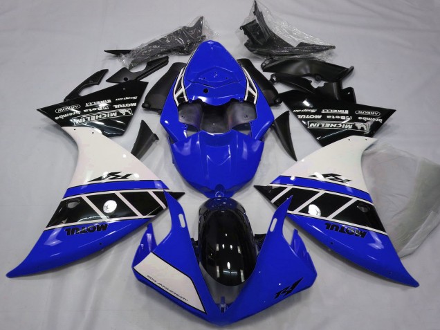 Carena Moto Yamaha R1 2012-2014 - Bianco Blu Nero Lucido