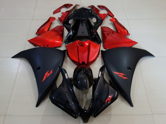 Carena Moto Yamaha R1 2012-2014 - Nero Lucido Nero Opaco Rosso