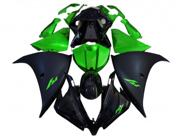 Carena Moto Yamaha R1 2012-2014 - Nero Lucido Nero Opaco Verde