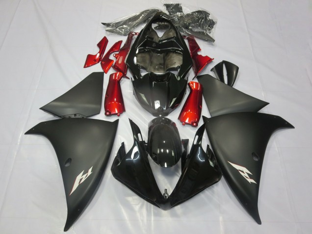 Carena Moto Yamaha R1 2012-2014 - Nero Lucido Nero Opaco Rosso