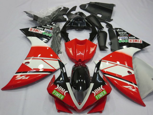 Carena Moto Yamaha R1 2012-2014 - Rosso Bianco Nero Fimer