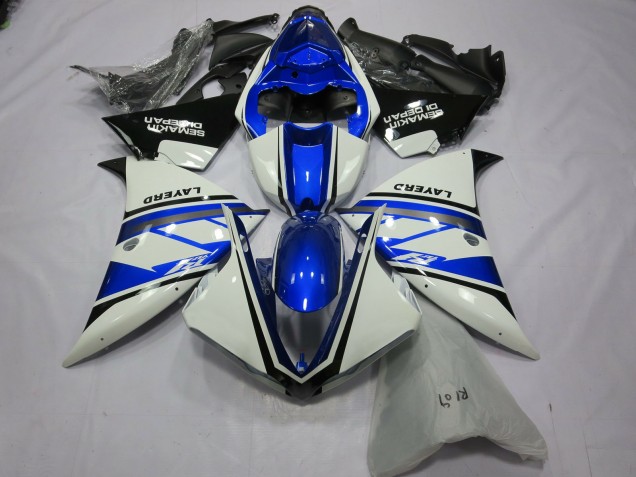 Carena Moto Yamaha R1 2012-2014 - Bianco Blu Nero Layerd Semakin Didepan