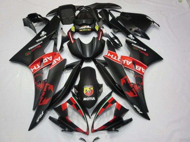 Carena Moto Yamaha R6 2006-2007 - Nero Opaco Rosso Abarth Motul Michelin