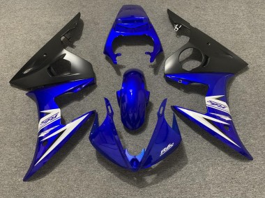Carena Moto Yamaha R6 2003-2004 - Blu Bianco Nero Opaco Fabbrica
