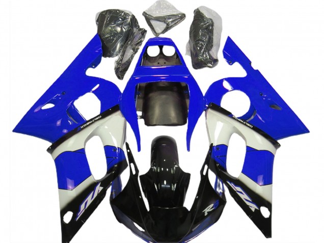 Carena Moto Yamaha R6 1998-2002 - Blu Bianco Nero Lucido