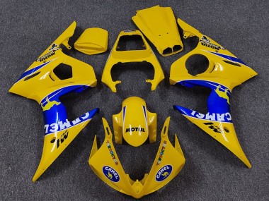 Carena Moto Yamaha R6 2005 - Giallo Blu Bianco Cammello Motul Fabbrica