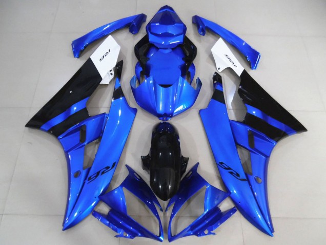 Carena Moto Yamaha R6 2006-2007 - Bianco Blu Nero Lucido