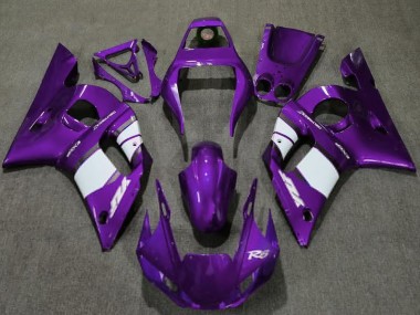 Carena Moto Yamaha R6 1998-2002 - Viola Scuro Bianco Fabbrica