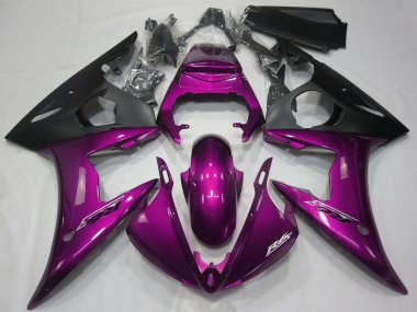 Carena Moto Yamaha R6 2005 - Rosa Scuro Nero Opaco Fabbrica