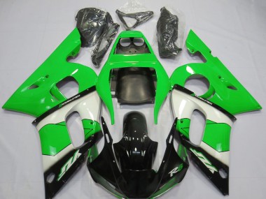 Carena Moto Yamaha R6 1998-2002 - Verde Bianco Nero Lucido Fabbrica