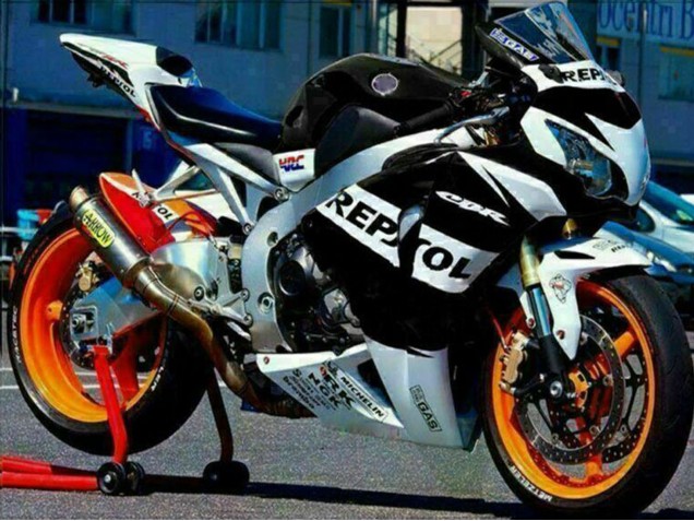 Carena Moto Honda CBR1000RR 2008-2011 - Argento Bianco Nero Lucido Repsol