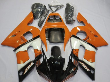 Carena Moto Yamaha R6 1998-2002 - Arancia Bianco Nero Lucido Fabbrica