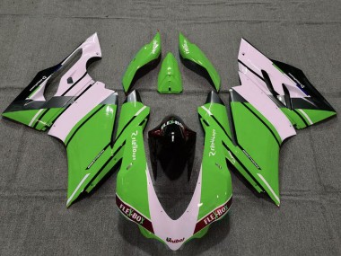 Carena Moto Ducati 959 1299 2015-2020 - Bianco Verde Nero Lucido Unibat Flex-Box OEM Stile Fabbrica