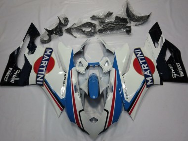 Carena Moto Ducati 1199 2011-2014 - Bianco Azzurro Chiaro Rosso Nero Martini Fabbrica