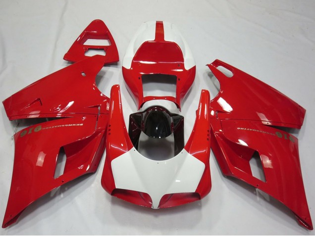 Carena Moto Ducati 916 1993-2005 - Rosso Bianco Nero Lucido Performance