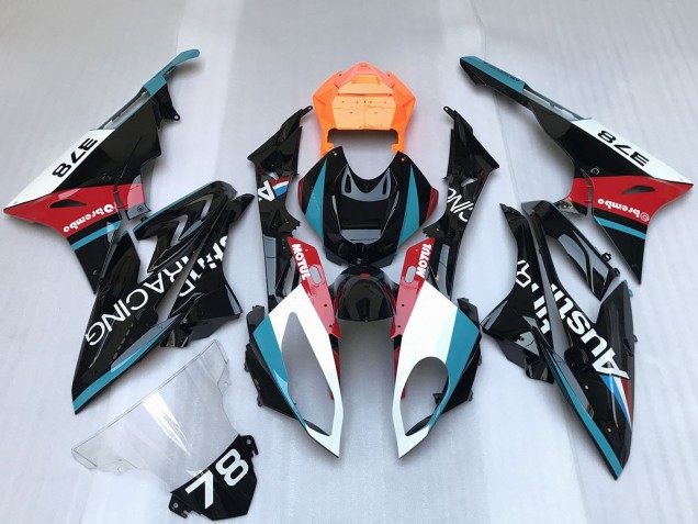 Carena Moto BMW S1000RR 2009-2014 - Bianco Blu Rosso Arancia Motul Austin Corsa
