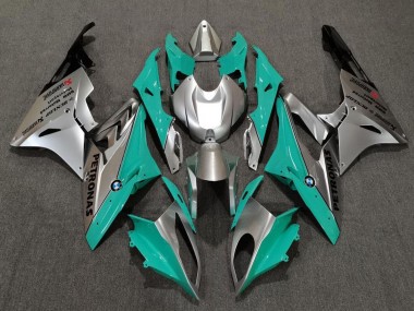 Carena Moto BMW S1000RR 2009-2014 - Argento Verde Teal Nero Fabbrica