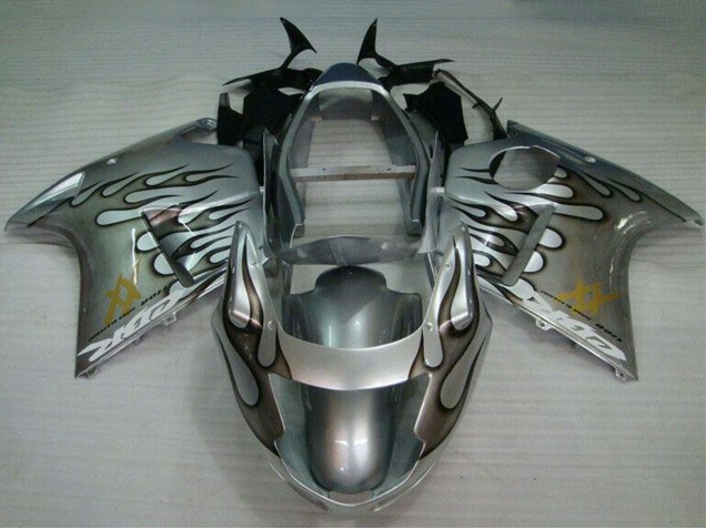 Carena Moto Honda CBR1100XX Blackbird 1996-2007 - Argento Nero Fiamma