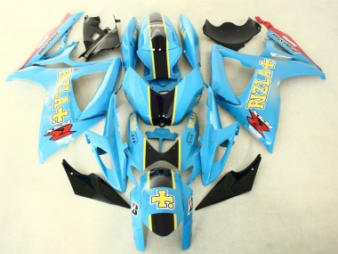 Carena Moto Suzuki GSXR 600/750 2006-2007 - Azzurro Chiaro Nero Giallo Rizla Fabbrica