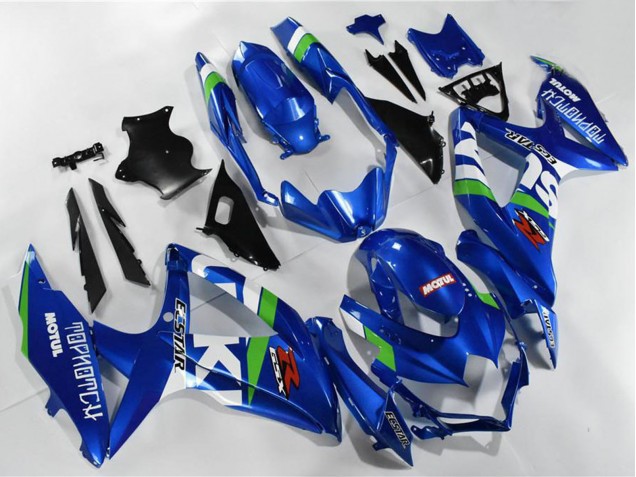 Carena Moto Suzuki GSXR 600/750 2008-2010 - Blu Bianco Verde Nero