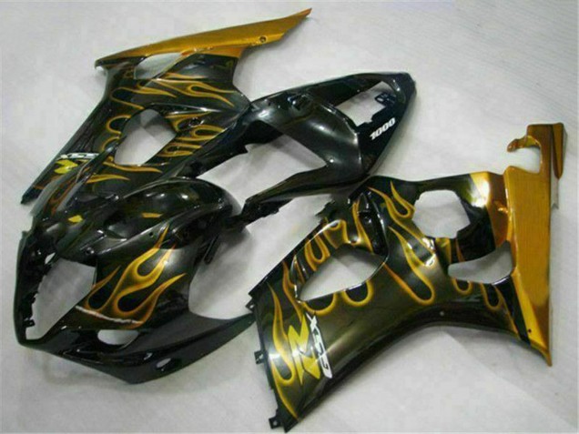 Carena Moto Suzuki GSXR 1000 2003-2004 - Nero Lucido Oro Fiamma