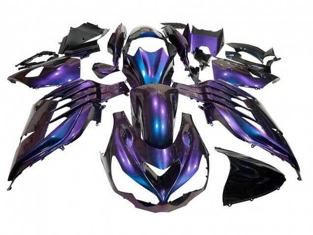 Carena Moto Kawasaki ZX14R ZZR1400 2012-2024 - Camaleonte Blu Viola