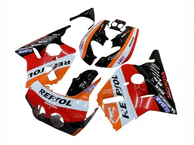 Carena Moto Honda CBR400RR NC23 1987-1989 - Arancia Bianco Rosso Nero Lucido Repsol HRC Fabbrica