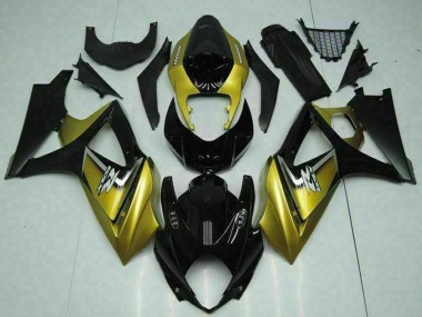 Carena Moto Suzuki GSXR 1000 2007-2008 - Oro Nero Lucido Argento Decal Fabbrica