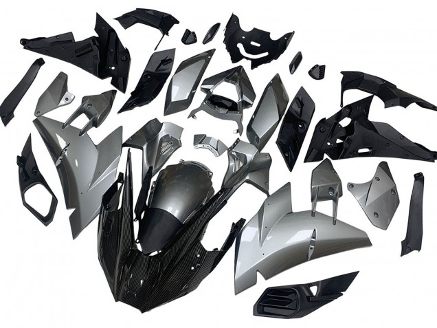 Carena Moto Kawasaki Ninja H2 2015-2022 - Argento Nero Fibra di Carbonio