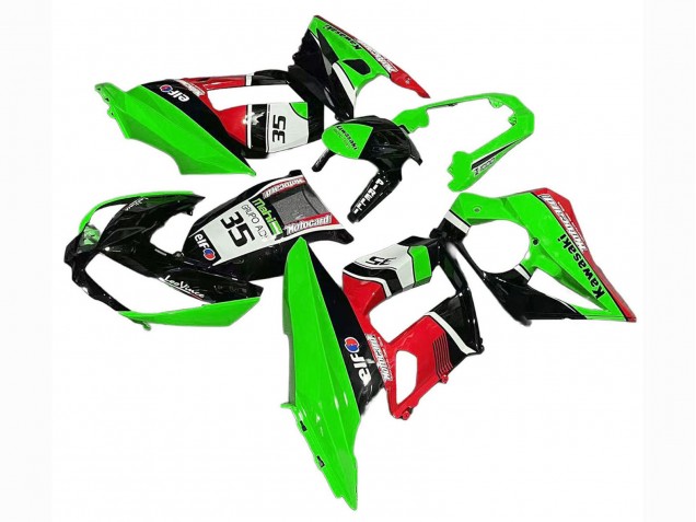 Carena Moto Kawasaki Z1000SX 2010-2016 - Verde Rosso Nero Lucido Elf 35