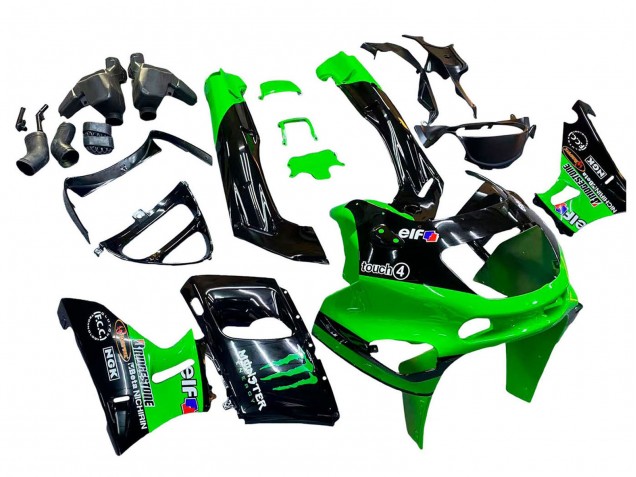 Carena Moto Kawasaki ZZR600 1998-2003 - Verde Nero Mostro Elf