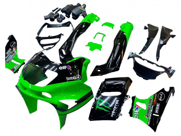 Carena Moto Kawasaki ZZR600 1998-2003 - Verde Nero Mostro Elf
