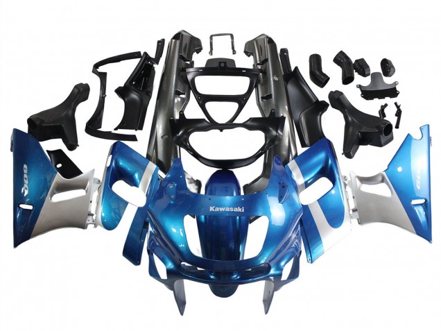 Carena Moto Kawasaki ZZR600 1998-2003 - Blu Argento Nero