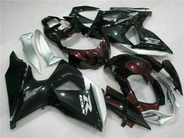 Carena Moto Suzuki GSXR 1000 2009-2016 - Nero Lucido Argento Bianco