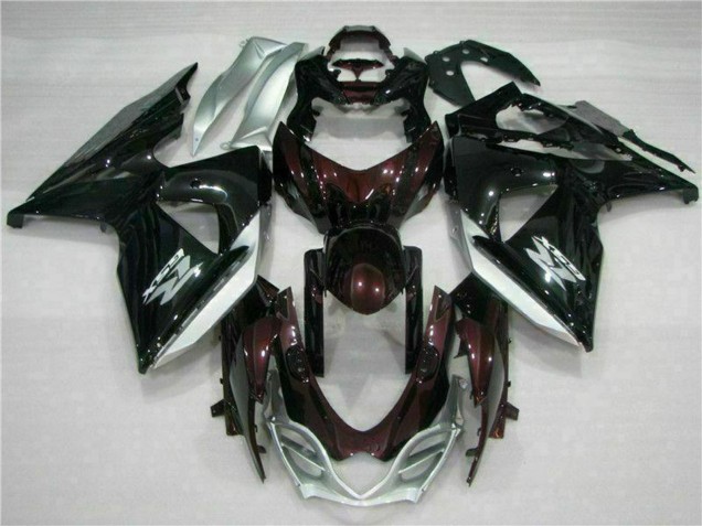 Carena Moto Suzuki GSXR 1000 2009-2016 - Nero Lucido Argento Bianco