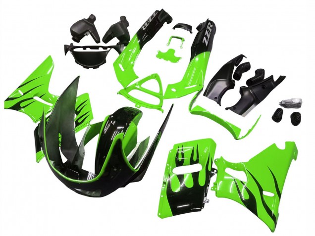 Carena Moto Kawasaki ZZR600 1998-2003 - Verde Nero Lucido Fiamma