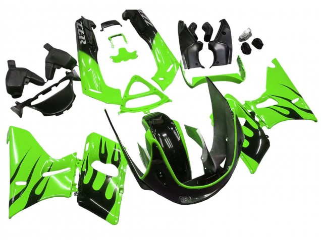 Carena Moto Kawasaki ZZR600 1998-2003 - Verde Nero Lucido Fiamma