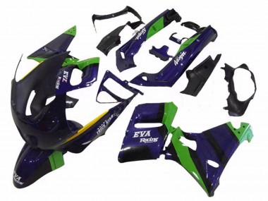 Carena Moto Kawasaki ZZR600 1998-2003 - Verde Blu Scuro Viola Trick Star Eva Corsa Fabbrica